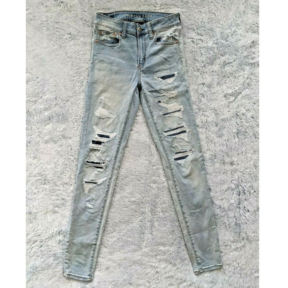 AMERICAN EAGLE Size 6 Mid-Rise JEGGING JEANS 30" INSEAM NEXT LEVEL STRETCH Denim